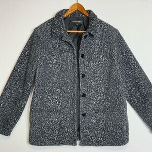 Sandro Button Up Grey Boucle’ Jacket Blazer Coat Womens Small